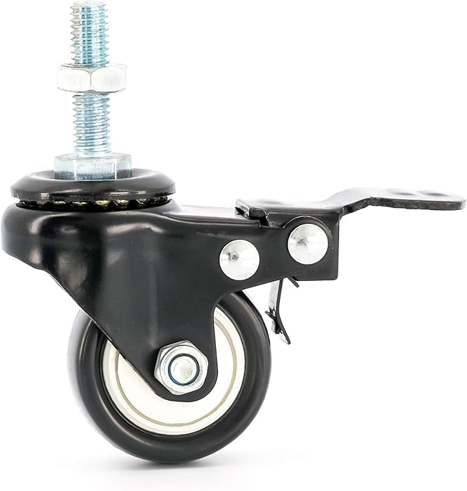 درافل عجلات دورافيل شديدة التحمل، 4 عجلات دوارة مزودة بمكابح - قدرة تحمل 200 كجم، عجلات دوارة من مطاط البولي يوريثان بقطر 40 مم - Image 3